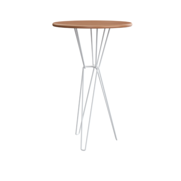 Round Bar Table White Wire Legs