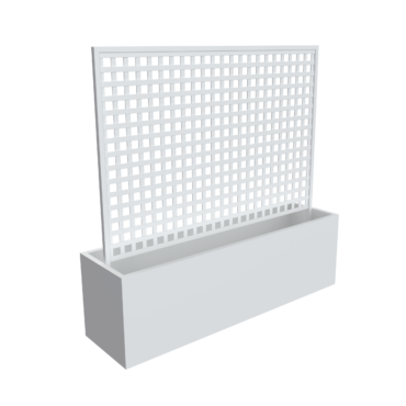 White Lattice Planter Box